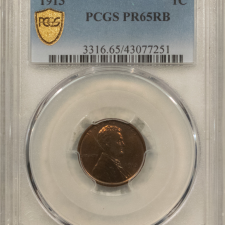 Lincoln Cents (Wheat) 1913 MATTE PROOF LINCOLN CENT – PCGS PR-65 RB, REALLY PRETTY & TOUGH GEM!