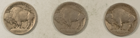 Buffalo Nickels 1913 TY I BUFFALO NICKELS, LOT OF 3 – DECENT CIRCULATED!