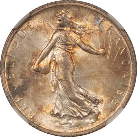 New Certified Coins 1914 FRANCE 1 FRANC SILVER – NGC MS-63, CHOICE & ORIGINAL, KM-844.1
