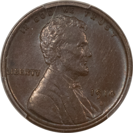 CAC Approved Coins 1914-D LINCOLN CENT – PCGS MS-62 BN, PREMIUM QUALITY! LOOKS 64+, CAC APPROVED!