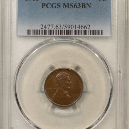 Lincoln Cents (Wheat) 1915 LINCOLN CENT, PCGS MS-63 BN, GLOSSY, SPOT-FREE & PQ!