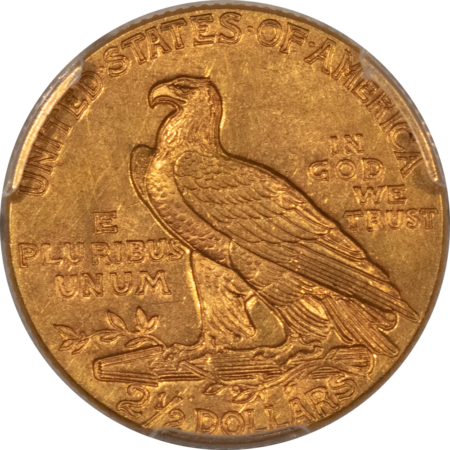 $2.50 1915 $2.50 INDIAN GOLD QUARTER EAGLE – PCGS MS-62