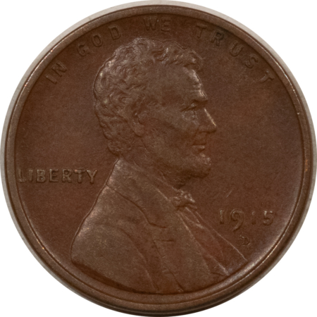 Lincoln Cents (Wheat) 1915-D LINCOLN CENT – NICE BROWN, AU/AU+