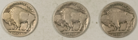 Buffalo Nickels 1915-D BUFFALO NICKELS, LOT OF 3 – PLEASING CIRCULATED EXAMPLES!