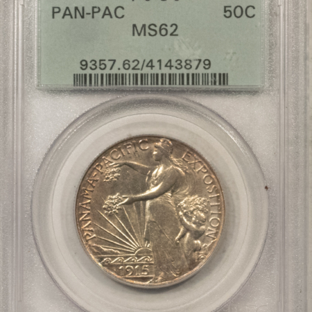 Early Commems 1915-S PAN-PAC COMMEMORATIVE HALF DOLLAR – PCGS MS-62, LOOKS 63+, OGH & PQ!