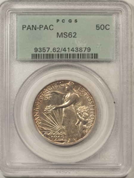 Early Commems 1915-S PAN-PAC COMMEMORATIVE HALF DOLLAR – PCGS MS-62, LOOKS 63+, OGH & PQ!