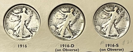 Half Dollars 1916-47 WALKING LIBERTY HALF DOLLAR 65 COIN SET COMPLETE G+, NICER COINS + ALBUM
