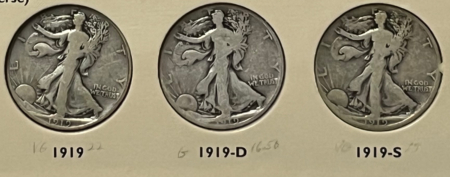 Half Dollars 1916-47 WALKING LIBERTY HALF DOLLAR 65 COIN SET COMPLETE G+, NICER COINS + ALBUM