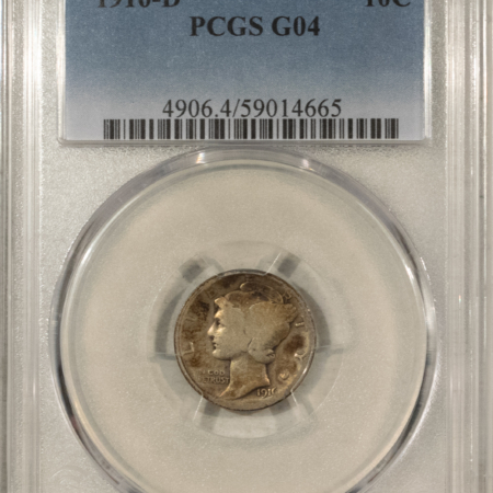 Dimes KEY 1916-D MERCURY DIME, PCGS G-4, HONEST & AFFORDABLE EXAMPLE OF THIS KEY-DATE!