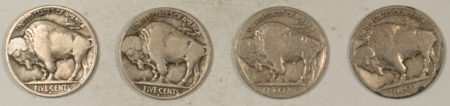 Buffalo Nickels 1916-D, 1916-S X3 BUFFALO NICKELS, LOT OF 4 – PLEASING CIRCULATED EXAMPLES!