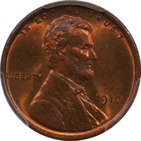 Lincoln Cents (Wheat) 1917 LINCOLN CENT – PCGS MS-65 RD, GEM!
