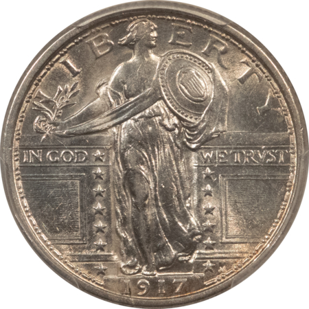 New Certified Coins 1917 STANDING LIBERTY QUARTER TY I PCGS AU-58, LOOKS 63! WHITE, PREMIUM QUALITY!