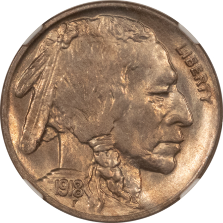 Buffalo Nickels 1918 BUFFALO NICKEL – NGC MS-64, FRESH & WELL-STRUCK