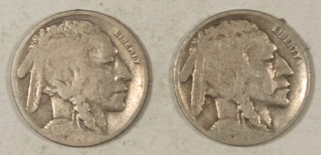 Buffalo Nickels 1918-D BUFFALO NICKELS, LOT OF 2 – CIRCULATED