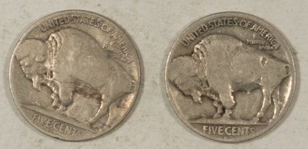 Buffalo Nickels 1918-D BUFFALO NICKELS, LOT OF 2 – CIRCULATED