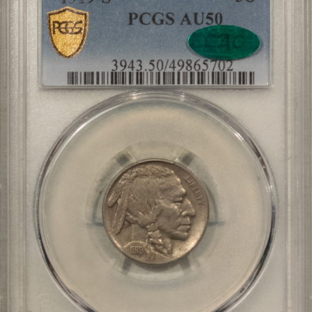 Buffalo Nickels 1919-S BUFFALO NICKEL – PCGS AU-50 CAC, POP 1 AT CAC!