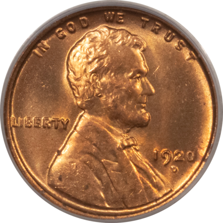 Lincoln Cents (Wheat) 1920-D LINCOLN CENT – PCGS MS-65 RD, BLAZING RED & PREMIUM QUALITY!