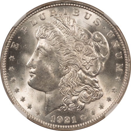 Dollars 1921 $1 MORGAN DOLLAR – NGC MS-64, PREMIUM QUALITY BLAZER!