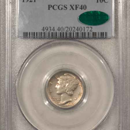 CAC Approved Coins 1921 MERCURY DIME – PCGS XF-40 CAC, SCARCE & TOUGH AS A CAC APPROVED KEY-DATE!