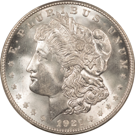 Dollars 1921-D MORGAN $1, PCGS MS-65, A BLAZING WHITE HEADLIGHT-UNBELIEVABLE LUSTER!