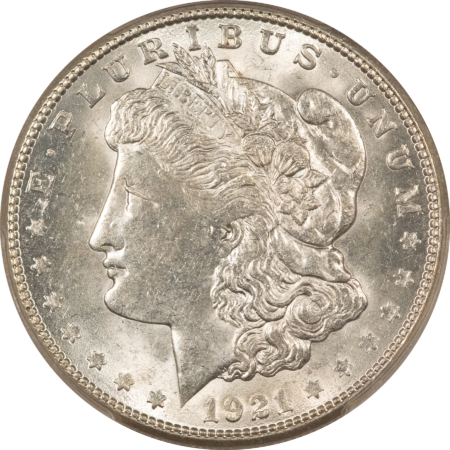 Dollars 1921-S $1 MORGAN DOLLAR – PCGS MS-63, PREMIUM QUALITY!