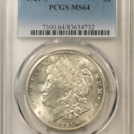 Dollars 1921-S $1 MORGAN DOLLAR – PCGS MS-64 NICE ORIGINAL WHITE