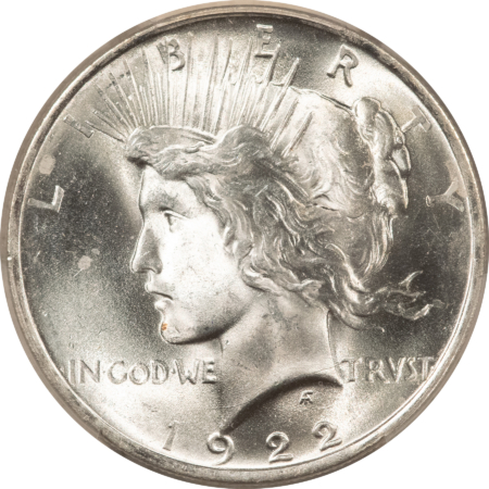 Dollars 1922 $1 PEACE DOLLAR – PCGS MS-65 BLAZING WHITE GEM!