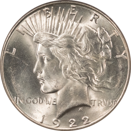 Dollars 1922-S $1 PEACE DOLLAR – PCGS MS-63, 64+ QUALITY! PREMIUM QUALITY!