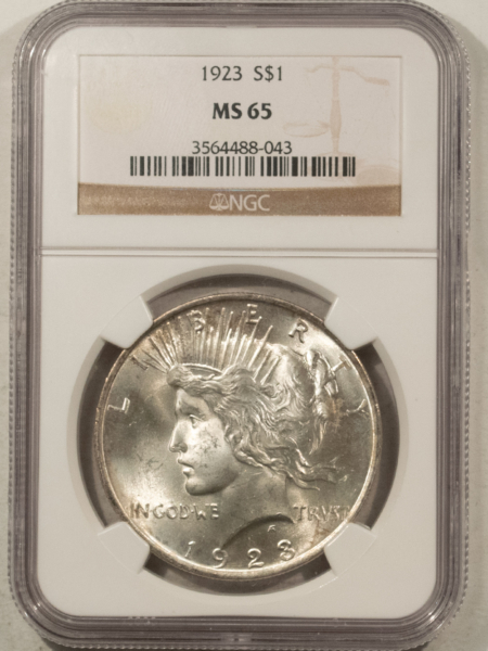 Dollars 1923 $1 PEACE DOLLAR – NGC MS-65 FLASHY WHITE GEM!