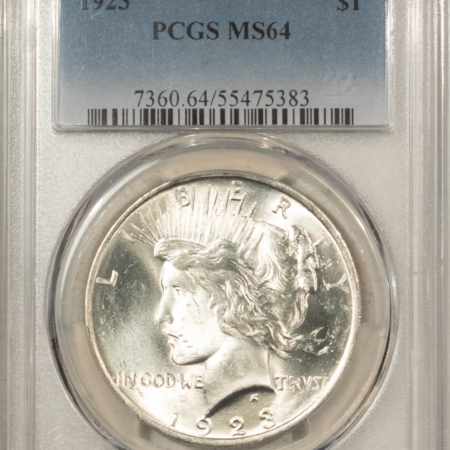 Dollars 1923 $1 PEACE DOLLAR – PCGS MS-64, BLAST WHITE
