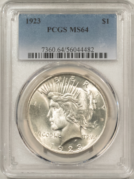 Dollars 1923 $1 PEACE DOLLAR – PCGS MS-64 FLASHY WHITE!