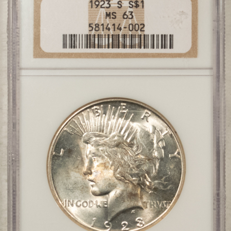 Dollars 1923-S $1 PEACE DOLLAR – NGC MS-63, FRESH & PREMIUM QUALITY!