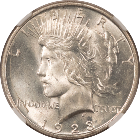 Dollars 1923-D $1 PEACE DOLLAR – NGC MS-63 WHITE & CHOICE!