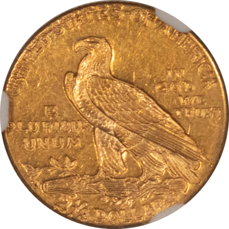 $2.50 1925-D $2.50 INDIAN GOLD QUARTER EAGLE – NGC AU-58, LUSTROUS!