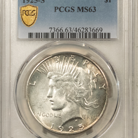 Dollars 1925-S $1 PEACE DOLLAR – PCGS MS-63, FLASHY & CHOICE!