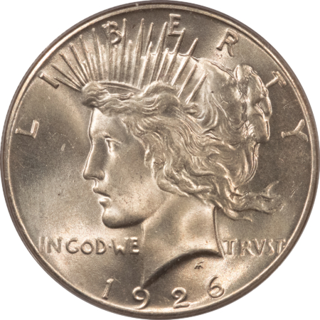Dollars 1926 $1 PEACE DOLLAR – PCGS MS-64, LUSTROUS! LOOKS GEM! PREMIUM QUALITY+!