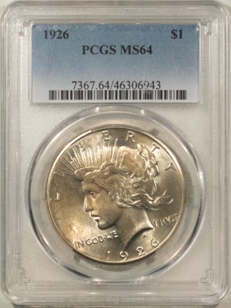 Dollars 1926 $1 PEACE DOLLAR – PCGS MS-64 ORIGINALLY TONED
