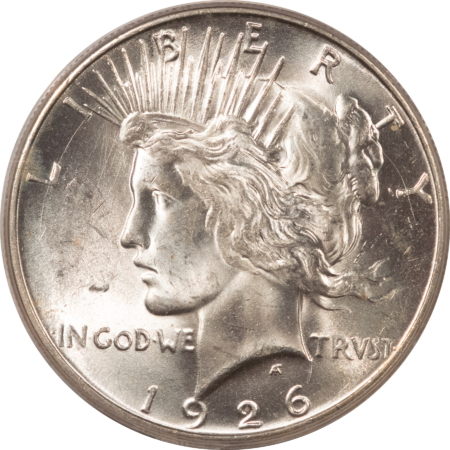 Dollars 1926-S $1 PEACE DOLLAR – PCGS MS-64, FRESH PREMIUM QUALITY BLAZER!