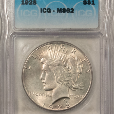 Dollars 1928 $1 PEACE DOLLAR – ICG MS-62