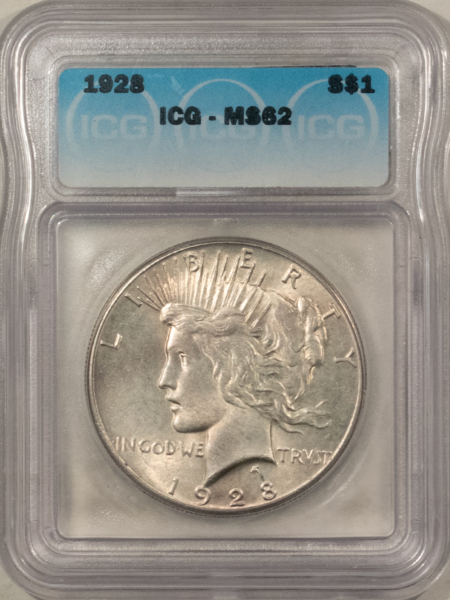 Dollars 1928 $1 PEACE DOLLAR – ICG MS-62