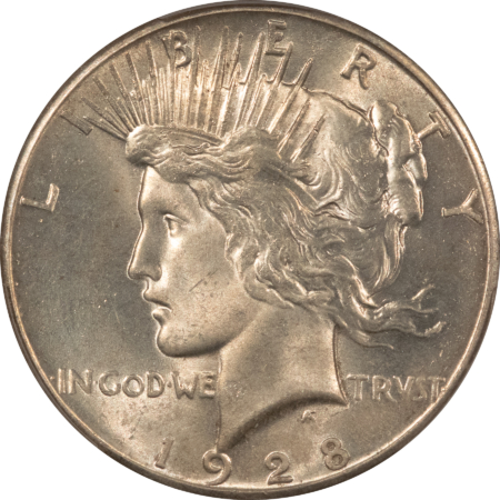 Dollars 1928 $1 PEACE DOLLAR – PCGS MS-63, ORIGINAL WHITE! PREMIUM QUALITY!