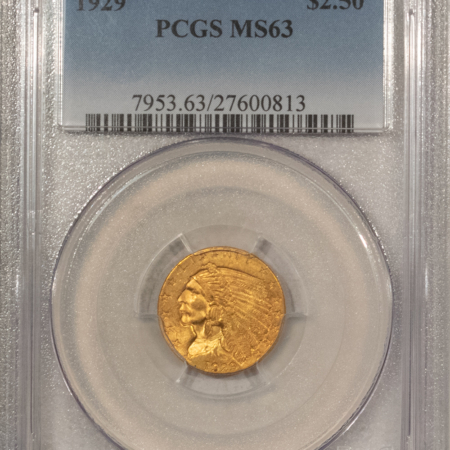 $2.50 1929 $2.50 INDIAN GOLD QUARTER EAGLE – PCGS MS-63