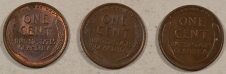 Lincoln Cents (Wheat) 1929 P/D/S LINCOLN CENTS, LOT/3 – HIGH GRADE NEARLY UNCIRC LOOKS CHOICE! NICE!