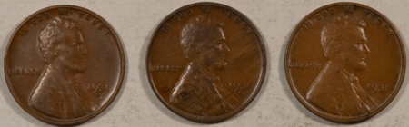 Lincoln Cents (Wheat) 1931 1931-D X2 LINCOLN CENTS, LOT OF 3 – NICE PLEASING HIGH GRADE EXAMPLES!