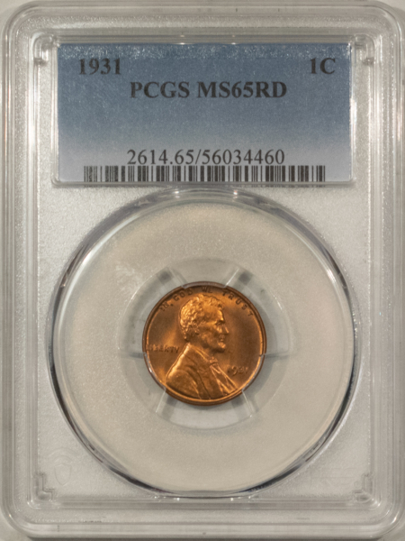 Lincoln Cents (Wheat) 1931 LINCOLN CENT – PCGS MS-65 RD, PREMIUM QUALITY GEM!