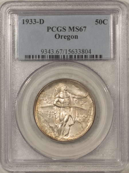 Early Commems 1933-D OREGON COMMEMORATIVE HALF DOLLAR – PCGS MS-67, SUPERB! TOUGH DATE!