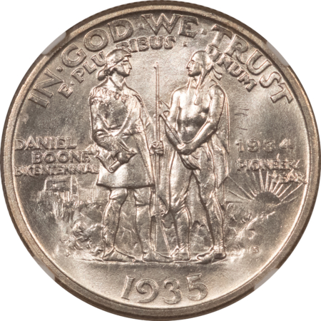CAC Approved Coins 1935/1934-D BOONE COMMEMORATIVE HALF DOLLAR NGC MS-66 PQ, SUPERB, CAC APPROVED!