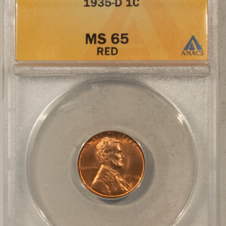 Lincoln Cents (Wheat) 1935-D LINCOLN CENT – ANACS MS-65 RD