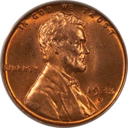 Lincoln Cents (Wheat) 1935-D LINCOLN CENT – ANACS MS-65 RD
