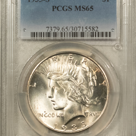 Dollars 1935-S PEACE $1, PCGS MS-65; A BLAZING WHITE GEM HEADLIGHT; GREAT STRIKE!